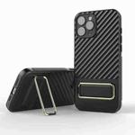 For iPhone 12 Pro Max Wavy Textured Phone Case(Black + Gold)