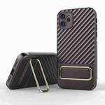 For iPhone 11 Wavy Textured Phone Case(Brown)