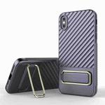 For iPhone XS / X Wavy Textured Phone Case(Purple)