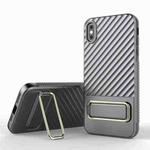 For iPhone XS / X Wavy Textured Phone Case(Grey)