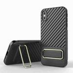 For iPhone XS Max Wavy Textured Phone Case(Black + Gold)