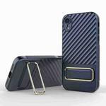 For iPhone XR Wavy Textured Phone Case(Blue)