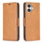 For iPhone 17 Lambskin Texture Pure Color Flip Leather Phone Case(Yellow)