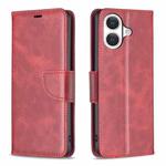 For iPhone 17 Lambskin Texture Pure Color Flip Leather Phone Case(Red)