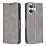 For iPhone 17 Lambskin Texture Pure Color Flip Leather Phone Case(Grey)