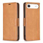 For iPhone 17 Air Lambskin Texture Pure Color Flip Leather Phone Case(Yellow)