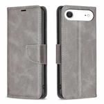 For iPhone 17 Air Lambskin Texture Pure Color Flip Leather Phone Case(Grey)