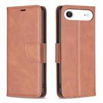 For iPhone 17 Air Lambskin Texture Pure Color Flip Leather Phone Case(Brown)