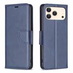 For iPhone 17 Pro Lambskin Texture Pure Color Flip Leather Phone Case(Blue)