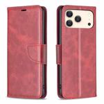 For iPhone 17 Pro Max Lambskin Texture Pure Color Flip Leather Phone Case(Red)