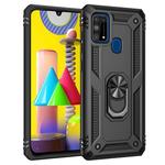 For Samsung Galaxy M31 Shockproof TPU + PC Protective Case with 360 Degree Rotating Holder(Black)
