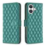For iPhone 17 Diamond Lattice Wallet Flip Leather Phone Case(Green)