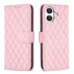 For iPhone 17 Diamond Lattice Wallet Flip Leather Phone Case(Pink)