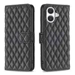 For iPhone 17 Diamond Lattice Wallet Flip Leather Phone Case(Black)
