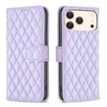 For iPhone 17 Pro Diamond Lattice Wallet Flip Leather Phone Case(Purple)