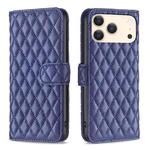 For iPhone 17 Pro Max Diamond Lattice Wallet Flip Leather Phone Case(Blue)