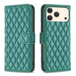 For iPhone 17 Pro Max Diamond Lattice Wallet Flip Leather Phone Case(Green)