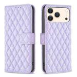 For iPhone 17 Pro Max Diamond Lattice Wallet Flip Leather Phone Case(Purple)