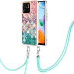 For Xiaomi Redmi 10C Electroplating IMD TPU Phone Case with Lanyard(Colorful Scales)