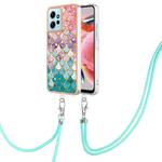 For Xiaomi Redmi Note 12 4G Global Electroplating IMD TPU Phone Case with Lanyard(Colorful Scales)