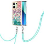 For Xiaomi Redmi Note 13 4G Global Electroplating IMD TPU Phone Case with Lanyard(Colorful Scales)