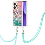 For Xiaomi Redmi Note 13 Pro+ 5G Electroplating IMD TPU Phone Case with Lanyard(Colorful Scales)