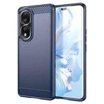 For Honor 80 Pro Brushed Texture Carbon Fiber TPU Phone Case(Blue)