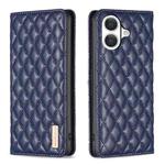 For iPhone 17 Diamond Lattice Magnetic Leather Flip Phone Case(Blue)