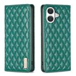 For iPhone 17 Diamond Lattice Magnetic Leather Flip Phone Case(Green)