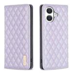 For iPhone 17 Diamond Lattice Magnetic Leather Flip Phone Case(Purple)