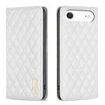 For iPhone 17 Air Diamond Lattice Magnetic Leather Flip Phone Case(White)