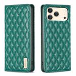 For iPhone 17 Pro Diamond Lattice Magnetic Leather Flip Phone Case(Green)
