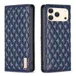 For iPhone 17 Pro Max Diamond Lattice Magnetic Leather Flip Phone Case(Blue)