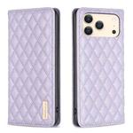 For iPhone 17 Pro Max Diamond Lattice Magnetic Leather Flip Phone Case(Purple)