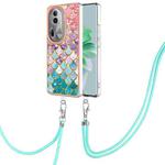 For OPPO Reno11 Pro 5G Global Electroplating IMD TPU Phone Case with Lanyard(Colorful Scales)