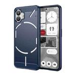 For Nothing Phone 2 Brushed Texture Carbon Fiber TPU Phone Case(Blue)