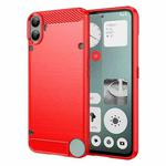 For Nothing CMF Phone 1 Brushed Texture Carbon Fiber TPU Phone Case(Red)