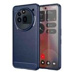 For Nothing Phone 3a Pro Carbon Fiber Brushed Texture TPU Phone Case(Blue)
