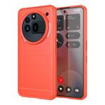 For Nothing Phone 3a Pro Carbon Fiber Brushed Texture TPU Phone Case(Red)