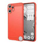 For Nothing CMF Phone 2 Pro Carbon Fiber Brushed Texture TPU Phone Case(Red)