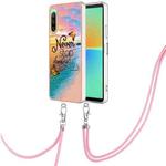 For Sony Xperia 10 IV Electroplating IMD TPU Phone Case with Lanyard(Dream Butterfly)