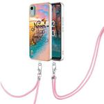 For Nokia C12 Electroplating IMD TPU Phone Case with Lanyard(Dream Butterfly)