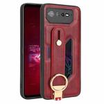 For Asus ROG Phone 6 / ROG6 Wristband Leather Back Phone Case(Red)