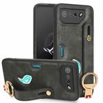 For Asus ROG Phone 7 / ROG7 Wristband Leather Back Phone Case(Green)