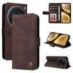 For vivo X200 Pro Skin Feel Life Tree Metal Button Leather Phone Case(Brown)