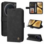 For vivo X200 Pro Skin Feel Life Tree Metal Button Leather Phone Case(Black)