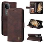 For vivo S20 Skin Feel Life Tree Metal Button Leather Phone Case(Brown)