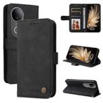 For vivo S20 Skin Feel Life Tree Metal Button Leather Phone Case(Black)