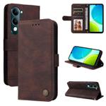 For vivo Y29s 5G / Y04 4G Skin Feel Life Tree Metal Button Leather Phone Case(Brown)