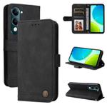 For vivo Y29s 5G / Y04 4G Skin Feel Life Tree Metal Button Leather Phone Case(Black)
